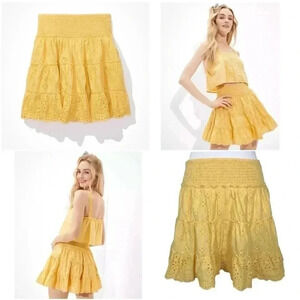 American Eagle Yellow Eyelet Skirt Sz. XXL NWT